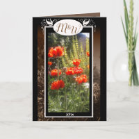 Red Poppy Feilds Monogram Flower Thank You