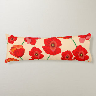 Red Poppy Field Body Cushion