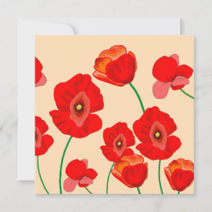 Red Poppy Field   Card