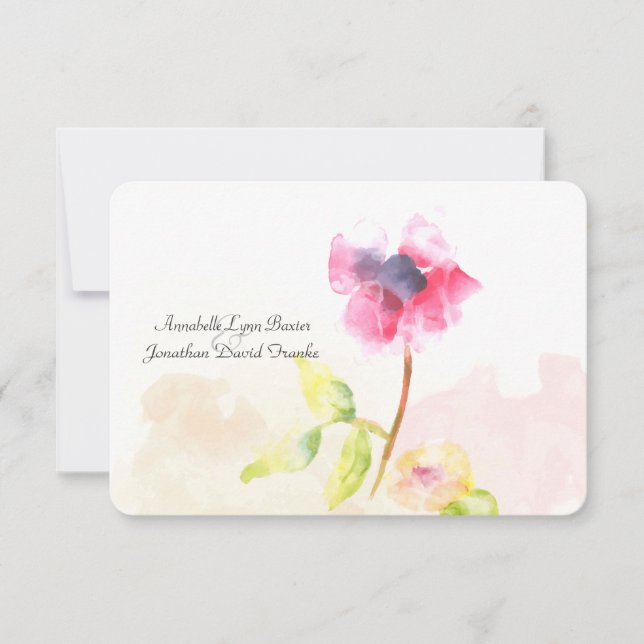 Red Poppy Flat Thank You Card (Front)