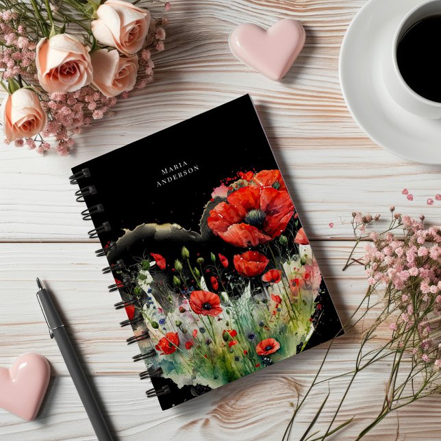 Red Poppy Floral Monogram Planner (Creator Uploaded)