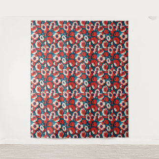Red Poppy Floral Tapestry
