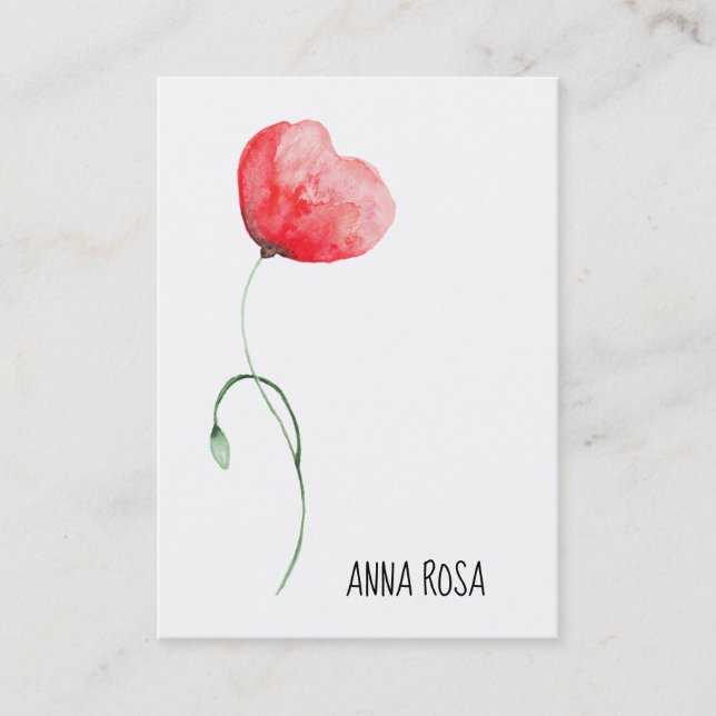 *~* Red Poppy Floral Wedding Event Planner Simple Business Card (Front)