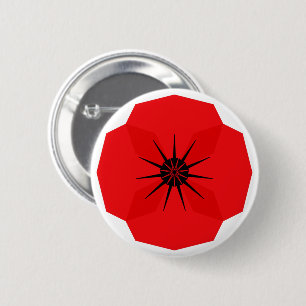 Red Poppy Flower Commemorative Design 6 Cm Round Badge