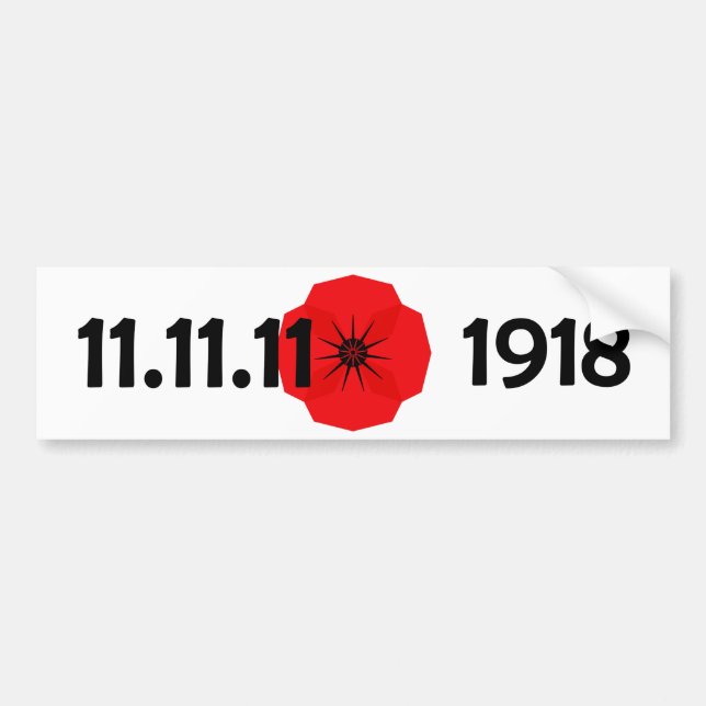 Red Poppy Flower Commemorative Design Bumper Sticker (Front)