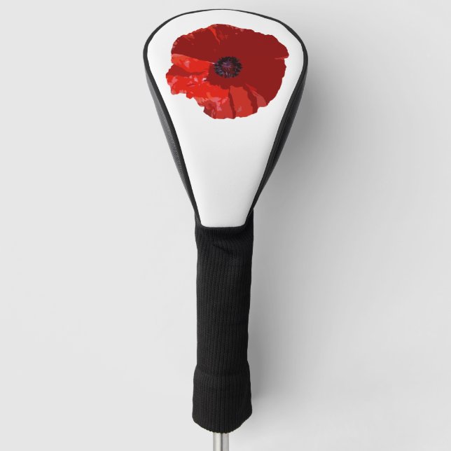 RED POPPY FLOWER MOM GOLF DRIVER COVER (Front)