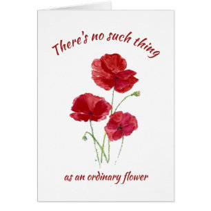 Red Poppy Flower No Ordinary Friend Birthday
