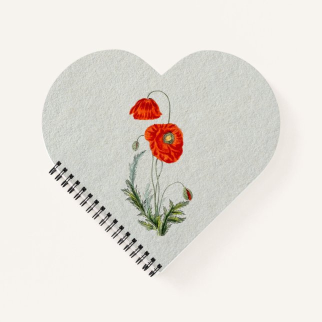 Red Poppy Flower Notebook (Front)