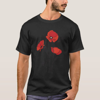 Red Poppy Flower Red Botanical Poppies Poppy T-Shirt