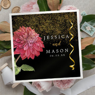 Red Poppy Flower Wedding Cocktail Napkins