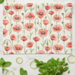 Red Poppy Flowers Bridal Shower Tea Towel<br><div class="desc">Red Poppy Flowers Bridal Shower</div>