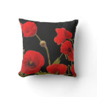 Red Poppy Flowers Colourful Floral Abstract Black