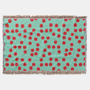 Red Poppy Flowers Custom Throw Blanket