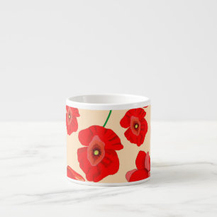Red Poppy Flowers   Espresso Cup