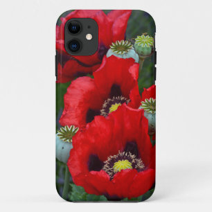 Red poppy flowers iphone case