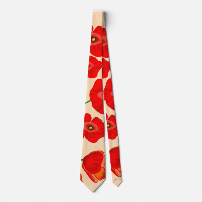 Red Poppy Flowers   Tie (Front)