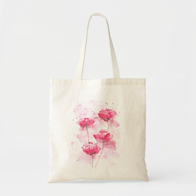 Red Poppy Flowers Tote Bag (Front)