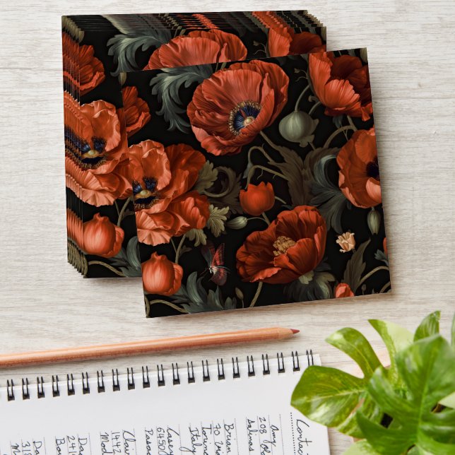 Red Poppy Funeral Seed Packet Envelope (Stacked)