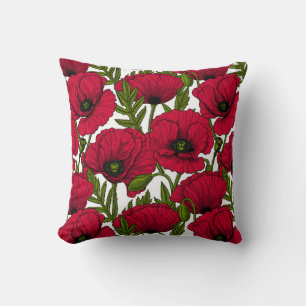 Red Poppy garden 2 Cushion