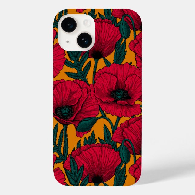 Red poppy garden Case-Mate iPhone case (Back)