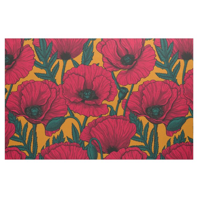 Red poppy garden fabric (Fat Quarter)