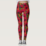 Red poppy garden leggings<br><div class="desc">Vector pattern made of hand-drawn red poppies.</div>