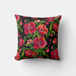 Red Poppy Garden Pillow