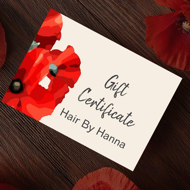 Red Poppy Gift Certificate (Creator Uploaded)