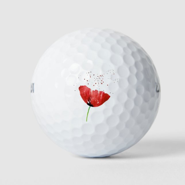Red Poppy Golf Balls (Front)