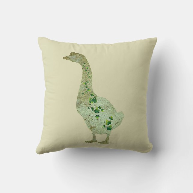 Red Poppy Goose Cushion (Back)