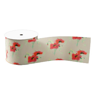 Red poppy grosgrain ribbon