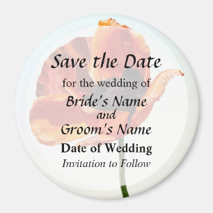 Red Poppy in Sunshine Save the Date Magnet
