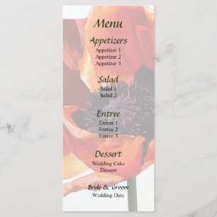 Red Poppy in Sunshine Wedding Menu