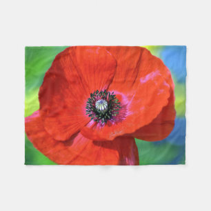 Red Poppy in the Sunshine Photograph Fleece Blanket