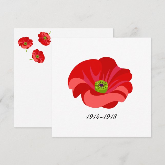 Red poppy invitation (Front/Back)