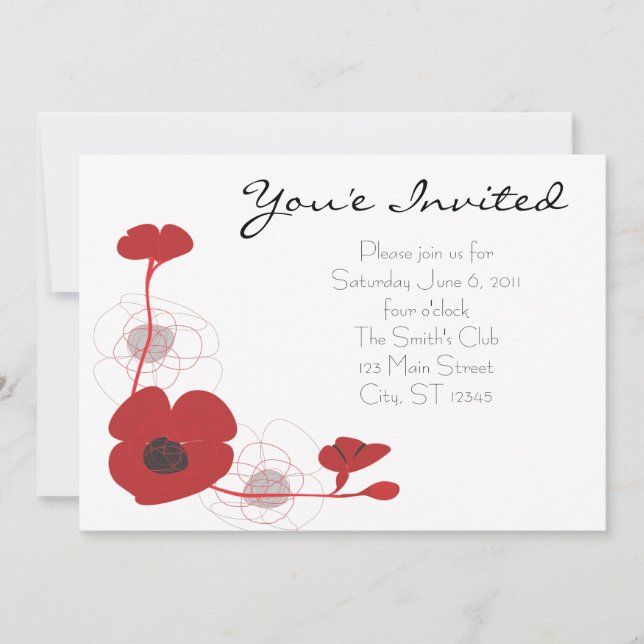 Red Poppy Invite (Front)