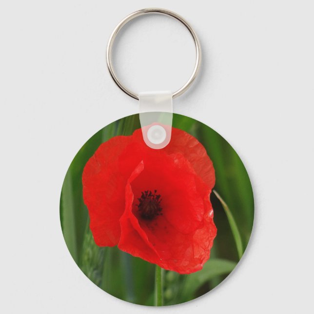 Red poppy key ring (Front)