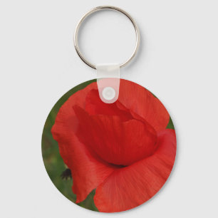 Red poppy key ring
