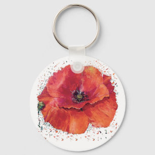 red poppy key ring