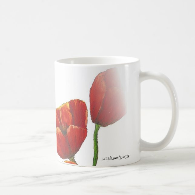 red poppy large mug (Right)