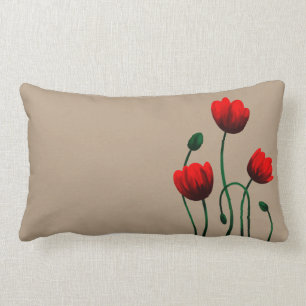 Red Poppy Lumbar Cushion