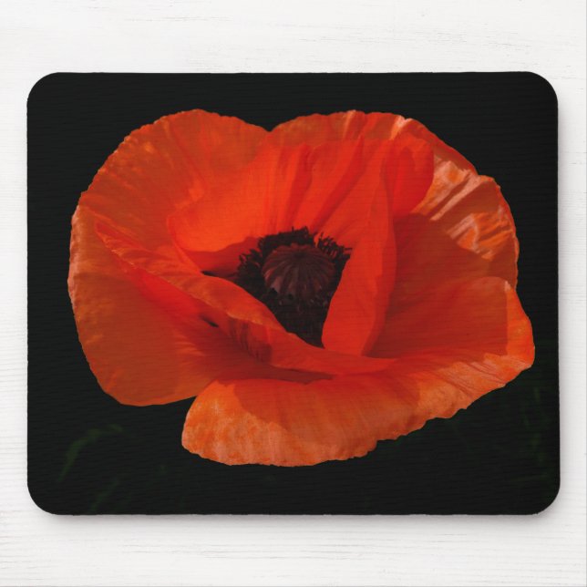 Red Poppy Macro Mouse Pad (Front)