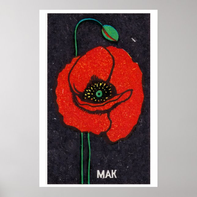 Red Poppy - Matchbox Print - Aesthetic Wall Art (Front)