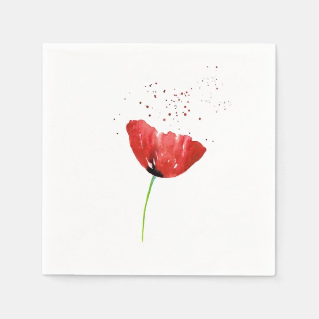 Red Poppy Napkin (Front)