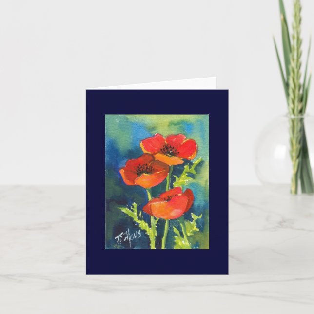 RED POPPY Note Card (Front)