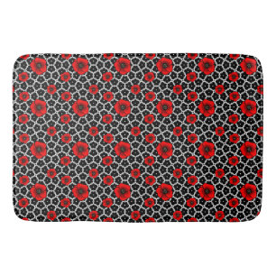 Red Poppy on Goth Garden Bath Mat