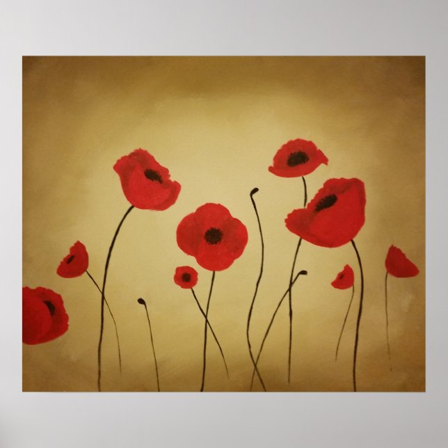 Red Poppy Painting Poster (Front)