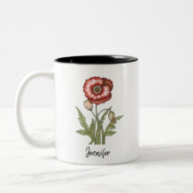 Red Poppy Personalizable Floral