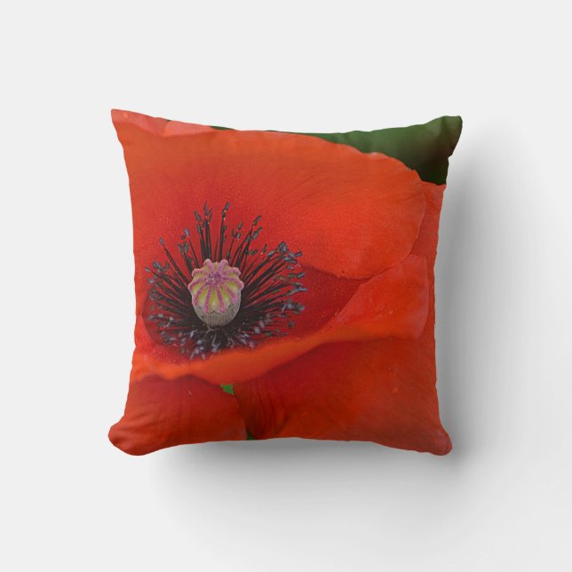 Red Poppy Pillow (Front)