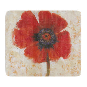 Red Poppy Portrait Cutting Board
